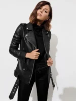 Women’s Black Leather Boyfriend Jacket
