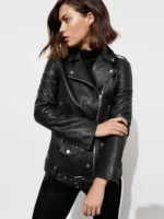 Chic Women’s Black Leather Boyfriend Jacket