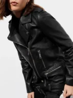 Women’s Black Leather Boyfriend Jacket