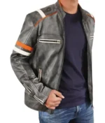 Cafe Racer Motorcycle Distressed Leather Jacket